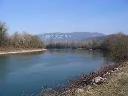 Rive droite du Rhône à proximité du pont de Groslée