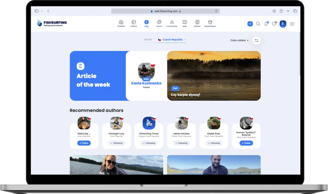 Fishsurfing web application