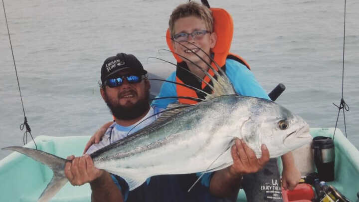 first roosterfish caught by my son