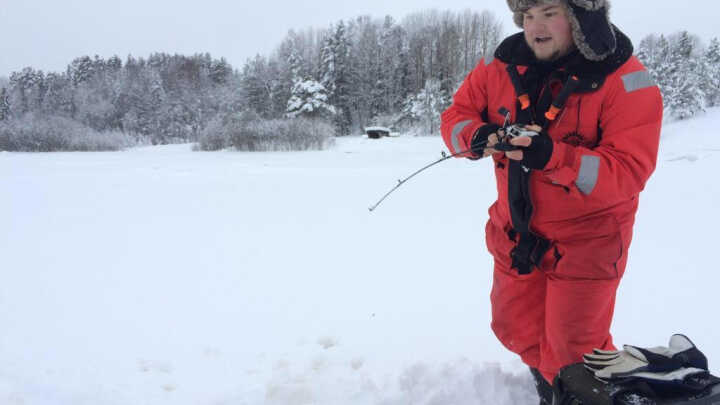 Enjoy ice-fishing in the northern Swedish town of Luleå
