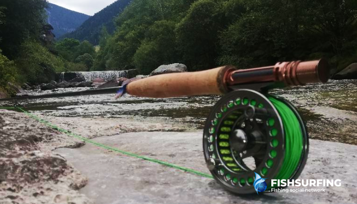 A typical fly fishing set-up.