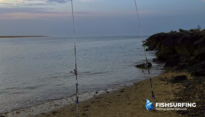 The drag needs to be set so the rod doesn&rsquo;t get pulled into the water, while still allowing bites to be clearly visible.